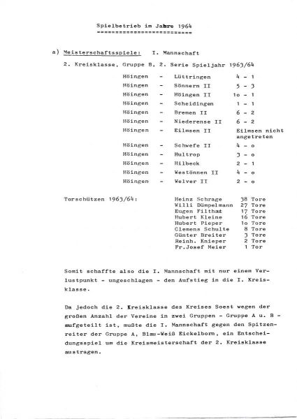 1964-Saisonbericht