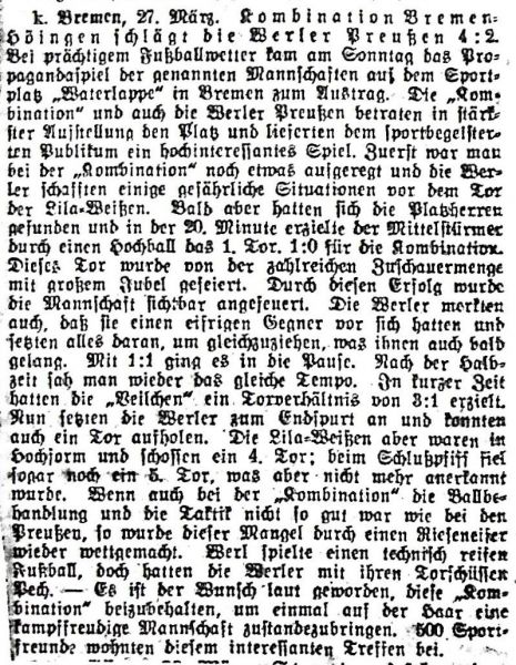 1932-Spielbericht-SV-Bremen-Hoeingen-gegen-Preussen-Werl
