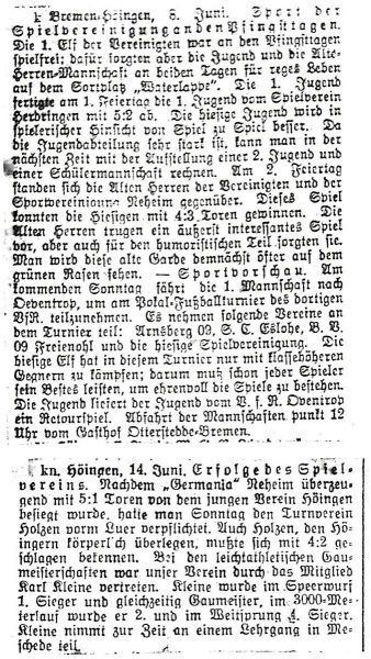 1932-Spielberichte-SV-Bremen-Hoeingen-und-SV-Hoeingen