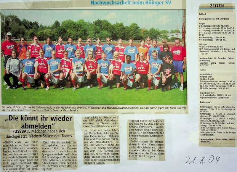 2004-Maedchen-Besuch-aus-Dallas-Spiel-gegen-Hoeingen-Bremen