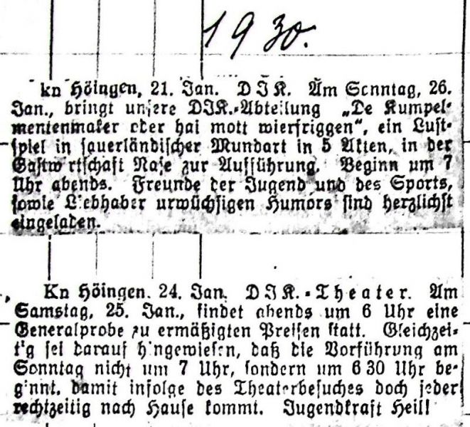 1930-Lustspiel-in-sauerlaendischer-Mundart-Einladung