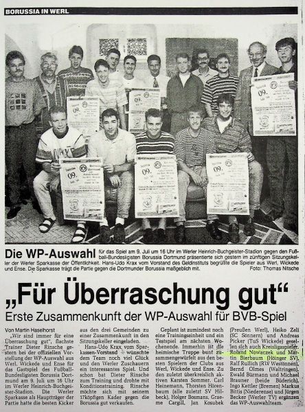 1994-Auswahlspiel-gegen-BVB-in-Werl-Vorbericht