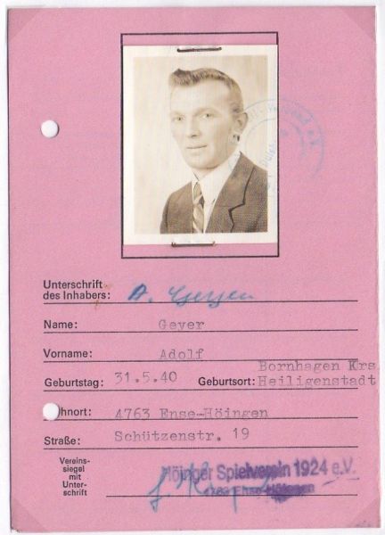 Spielerpass-Adolf-Geier