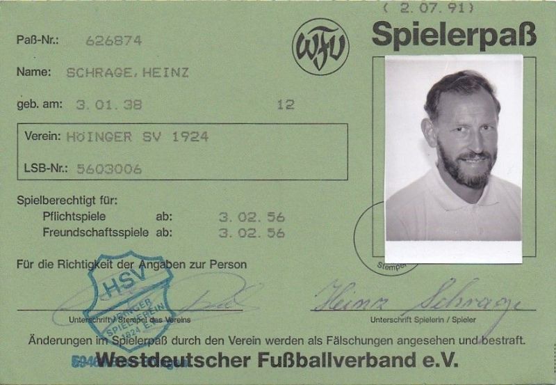 Spielerpass-Heinz-Schrage