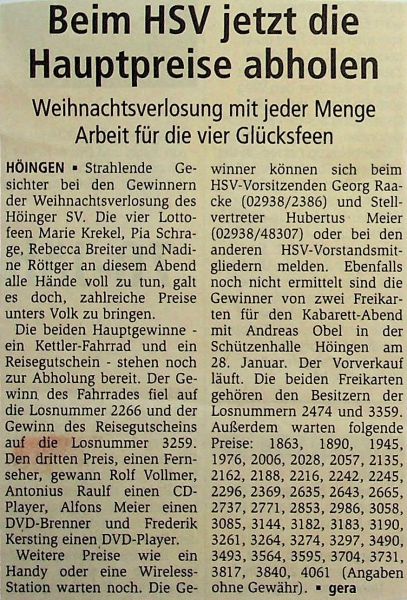 2003-Weihnachtsverlosung