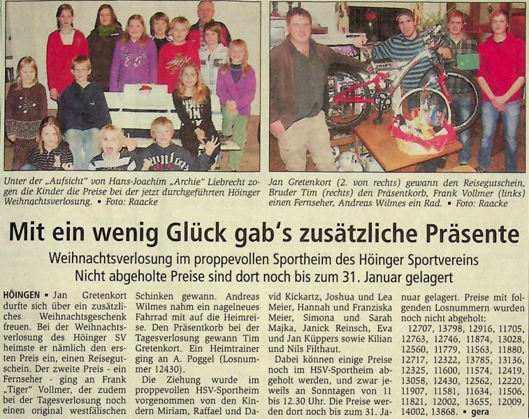 2009-Weihnachtsverlosung